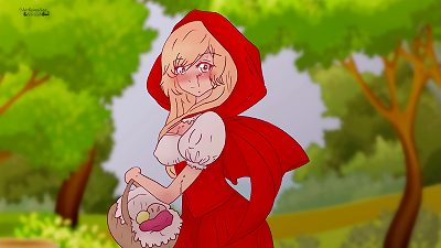 tiny red railing hood scolded a pervert who porked a tree and let him know a woman's bod !Hentai toon Parody !